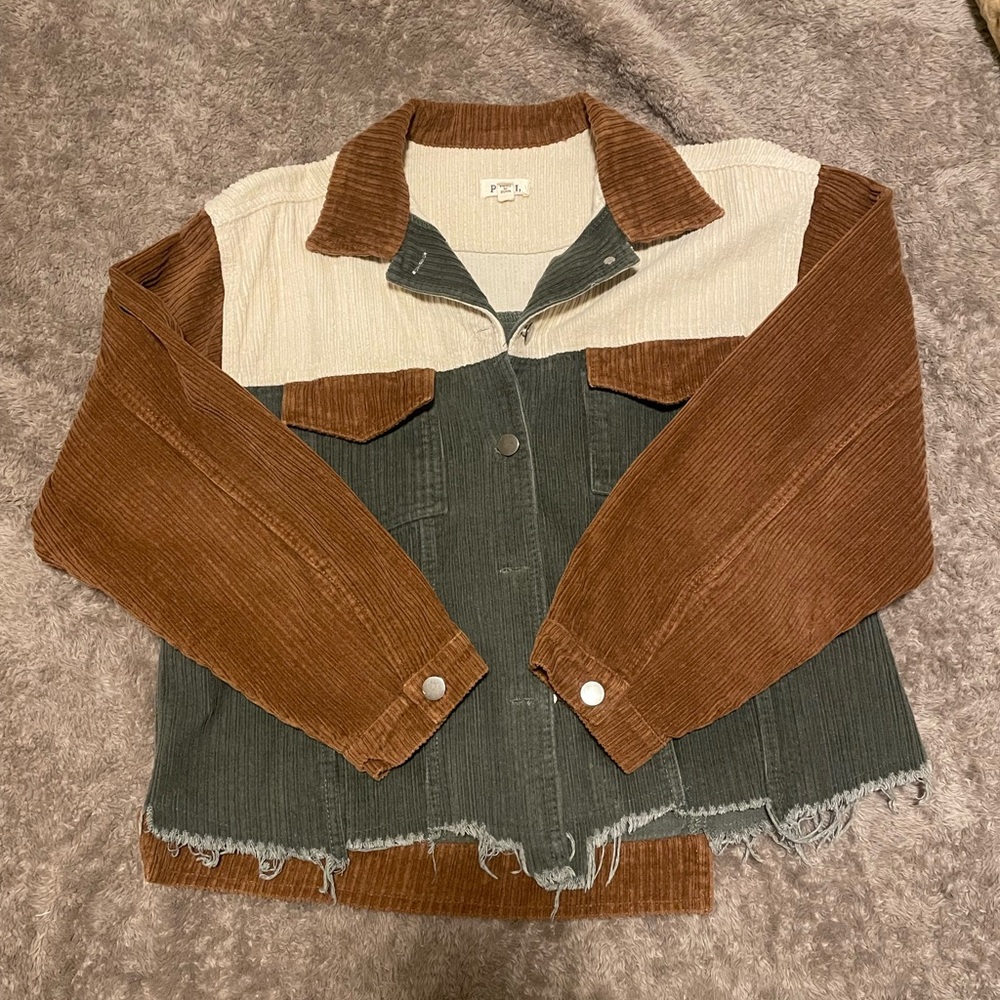 Brown and Green Corduroy Jacket